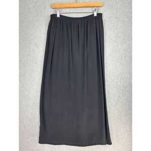 Click By Color Me Cotton CMC Black‎ Maxi Long Skirt Size Large Tencel Classic